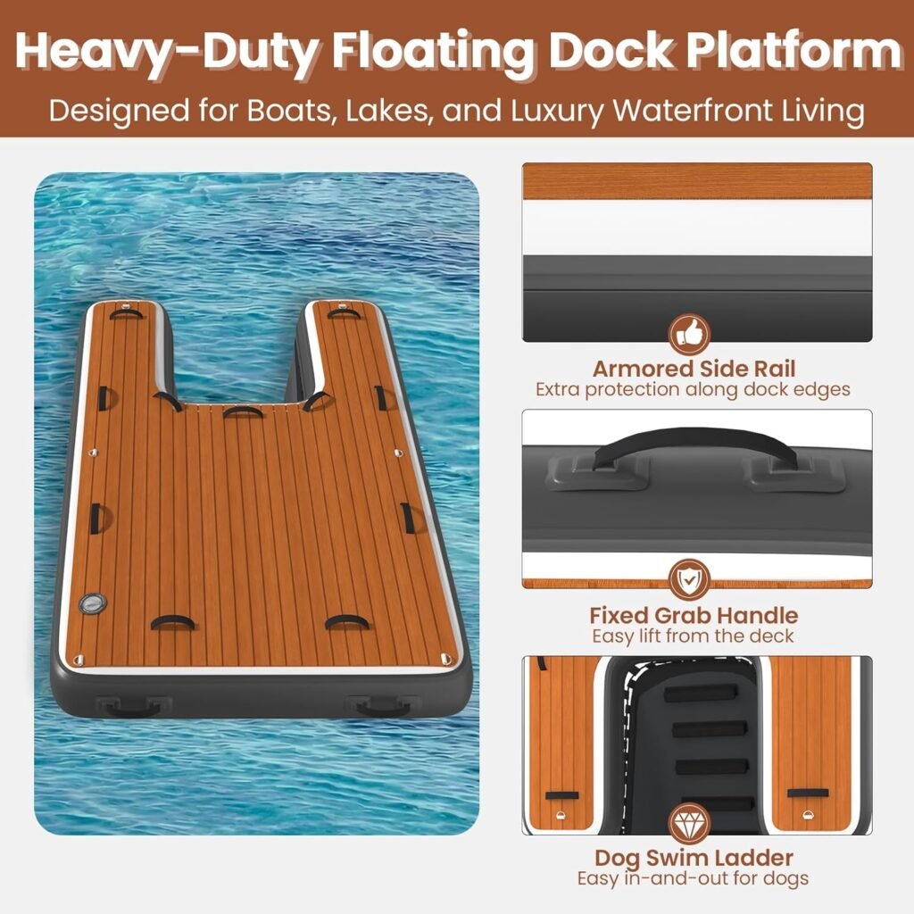 Danrelax 8x5 inflatable dock with stable surface for pets and people