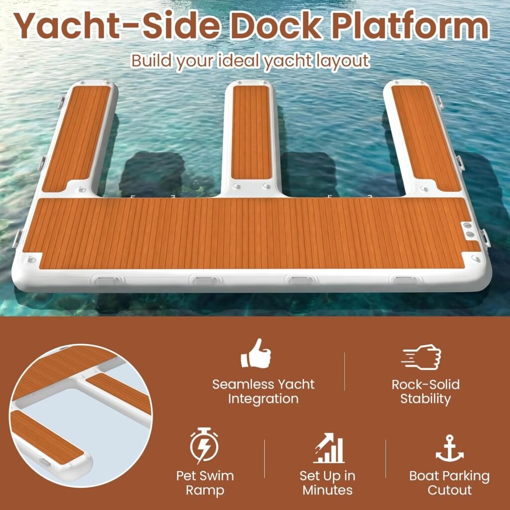 Danrelax large U-shape floating dock with reinforced PVC structure