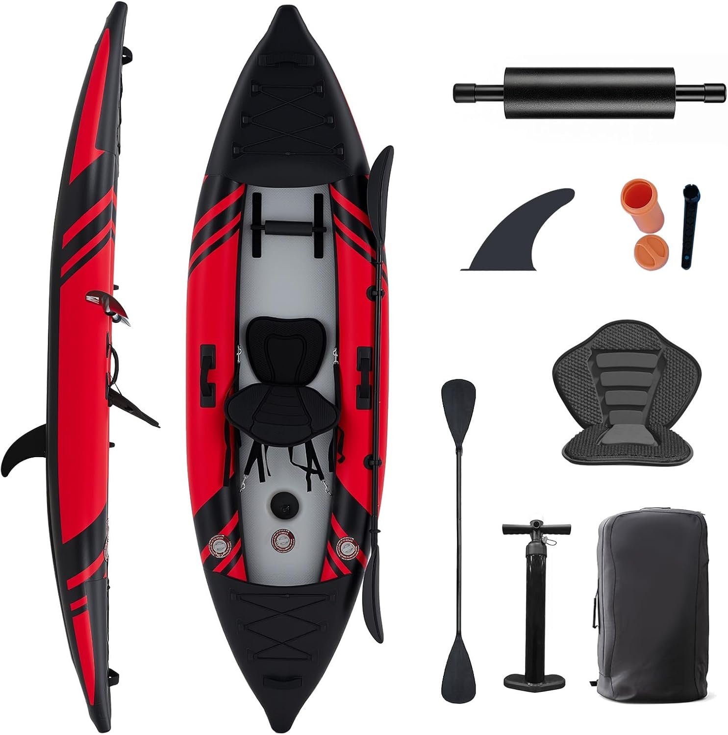 Danrelax 1-Person Inflatable Kayak with Drop-Stitch Floor