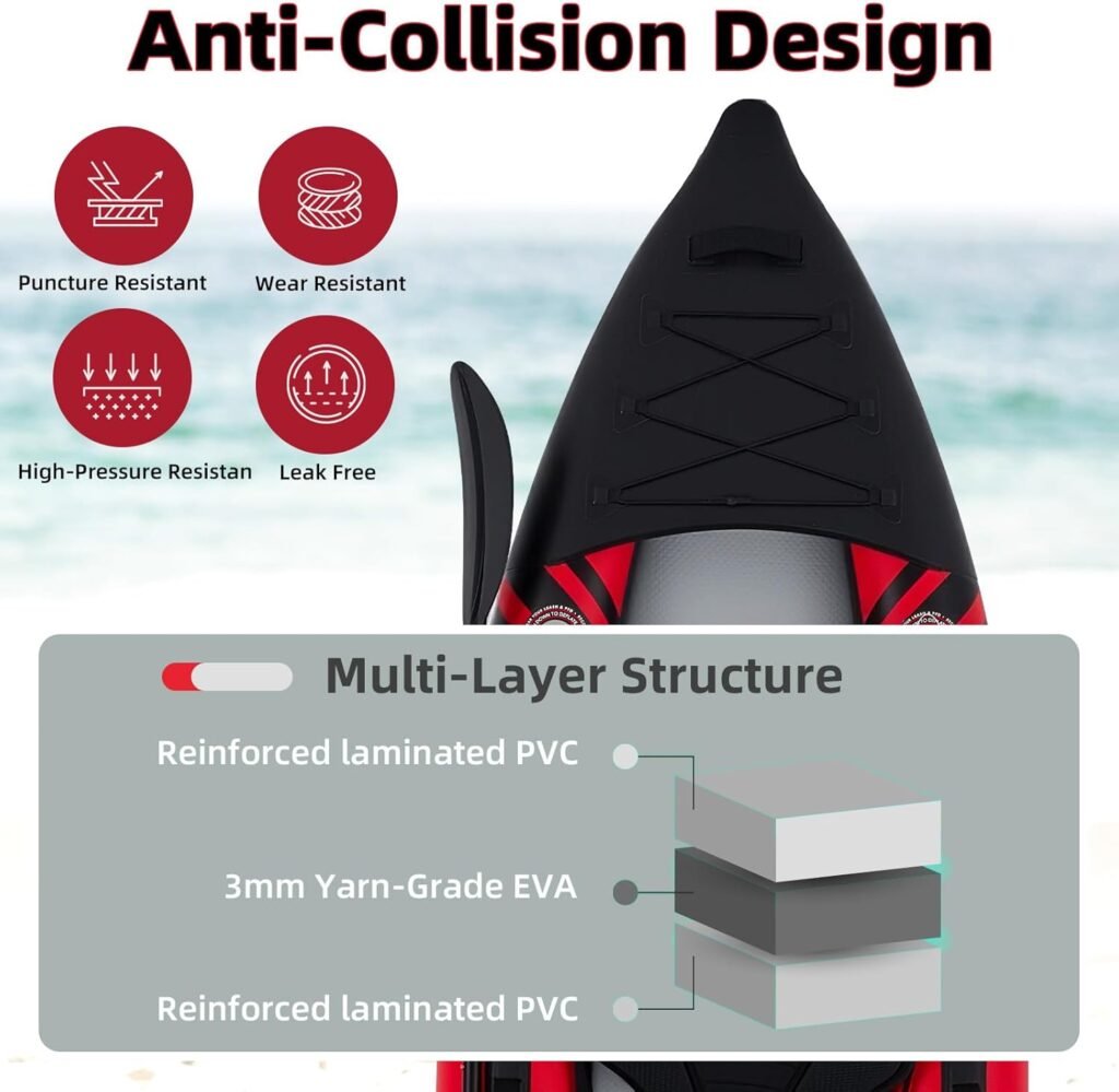 Danrelax inflatable kayak with durable PVC construction