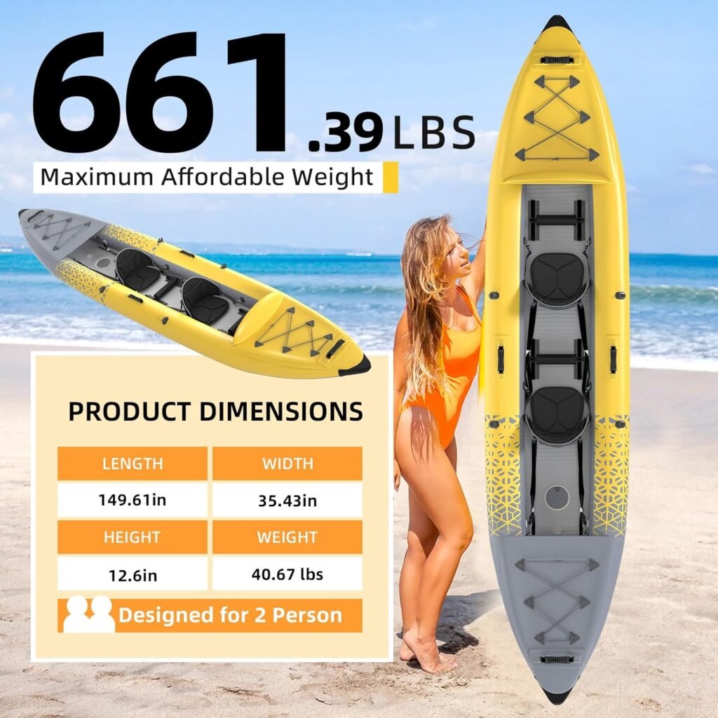 Danrelax tandem kayak 661lbs