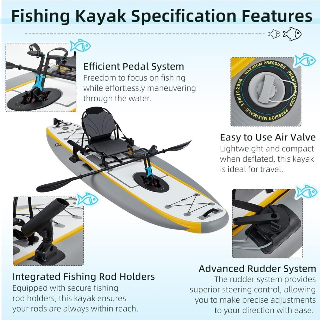 Danrelax kayak with rod holders and storage bungee system for fishing