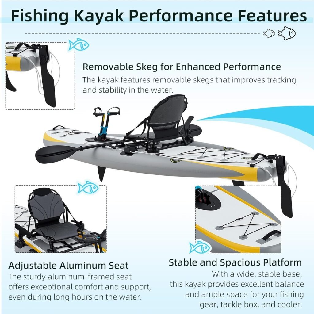 Portable inflatable fishing kayak with carry bag and full accessory kit