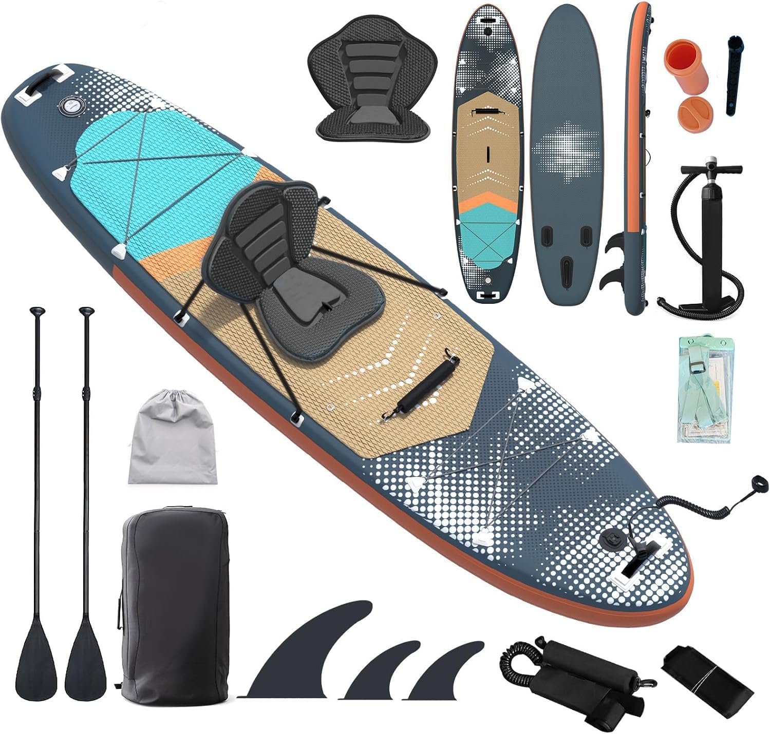 Danrelax 10.5’ Inflatable Stand Up Paddle Board with Seat