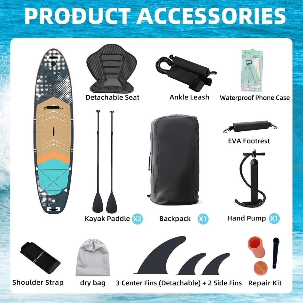 Portable SUP board packed in backpack for travel and storage